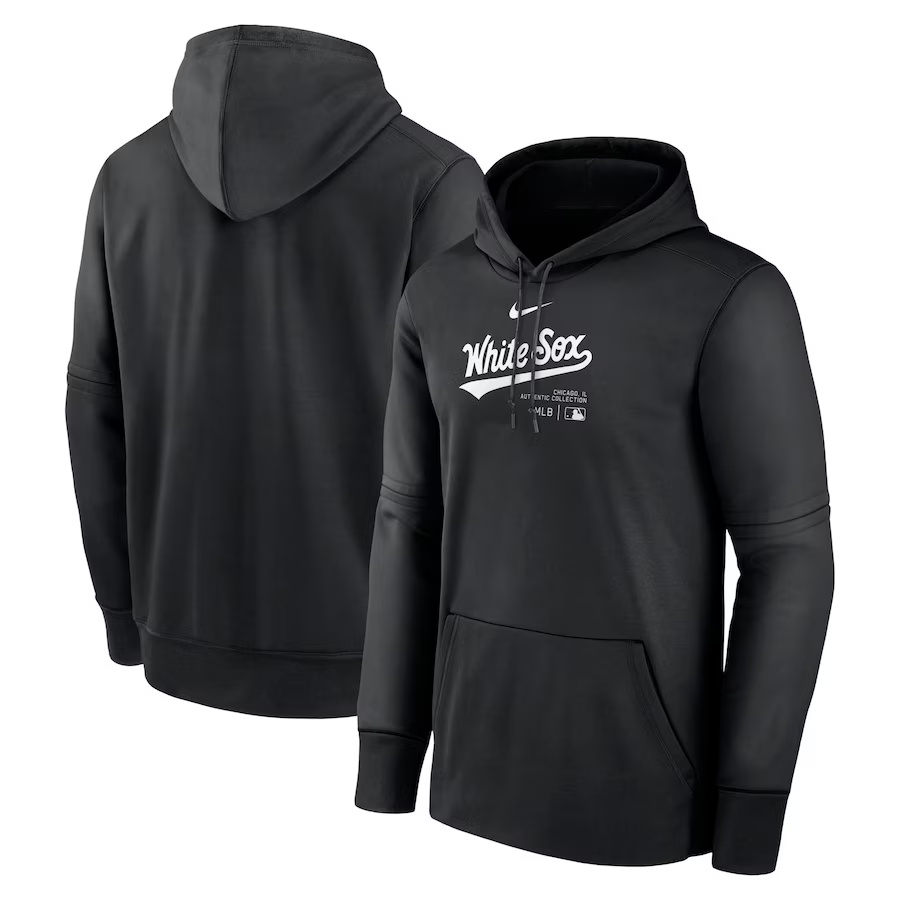 Men's Chicago White Sox Black 2024 Collection Practice Performance Pullover Hoodie